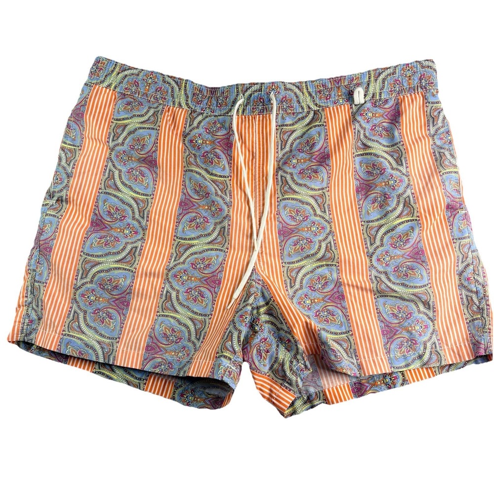 Polo Ralph Lauren Swim Trunks Men's Large Paisley Striped Short Classic